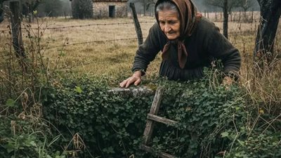ذهبت امرأة مسنة لتنظيف بئر مزرعة مهجورة فوجدت سلما لم يكن من المفترض أن يراه أحد. 