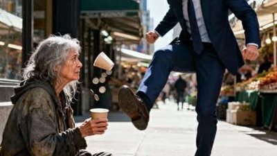 مليونير حديث الثراء دفع متسولة في السوق دون أن يعرف انها أمه 