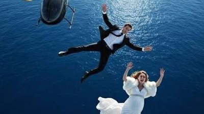 دفع المليونير زوجته الحامل صاحبة الثروة خارج الطائرة 